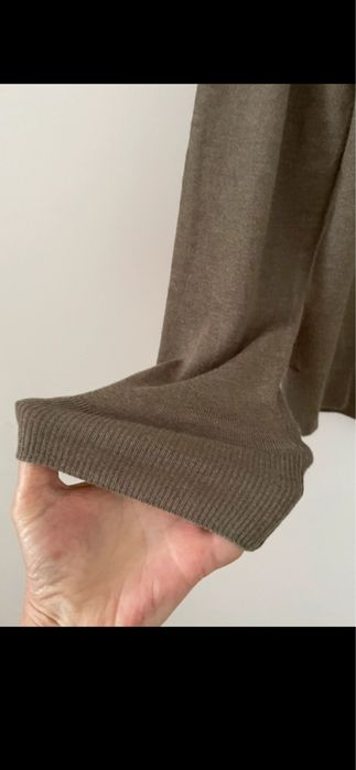 Massimo Dutti - oliwkowy sweterek :welna , wiskoza  M:L