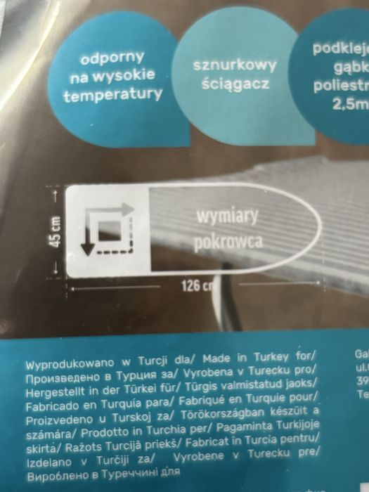 Pokrowiec na deske do prasowania bawełniany 126x45cm