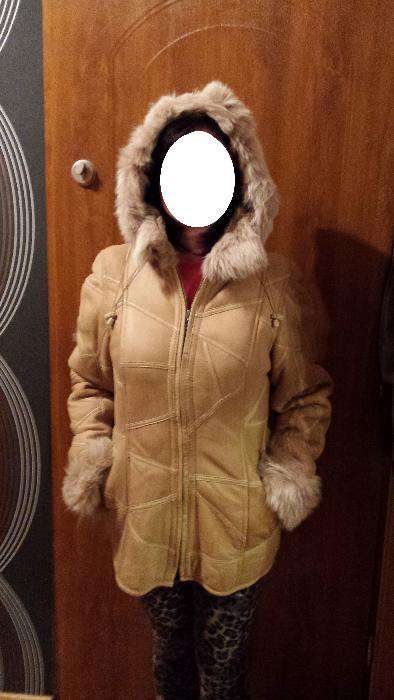 Sprzedam elegancki naturalny kożuch damski w rozmiarze M (38)