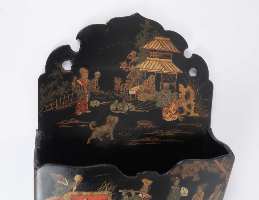 Porta Cartas Antigo Lacado China - Grande Porte 11 cm