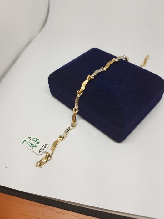 Złota damska bransoletka złoto 585 długość 19,50cm