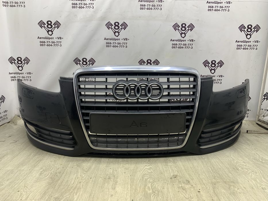 Бампер передній Audi A6 C6 рестайлінг LY9B чорний ауді а6 с6