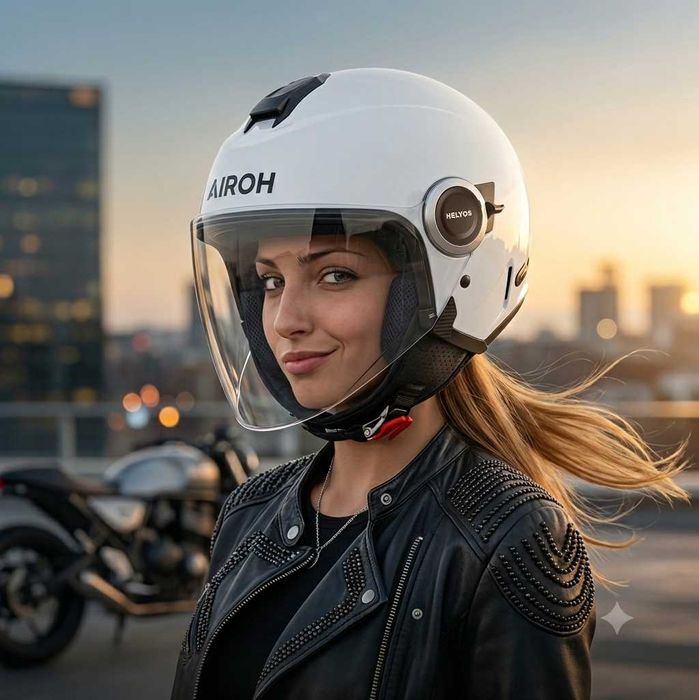 Nowy kask otwarty AIROH HELYOS biały, rozmiar L - darmowa wysyłka!