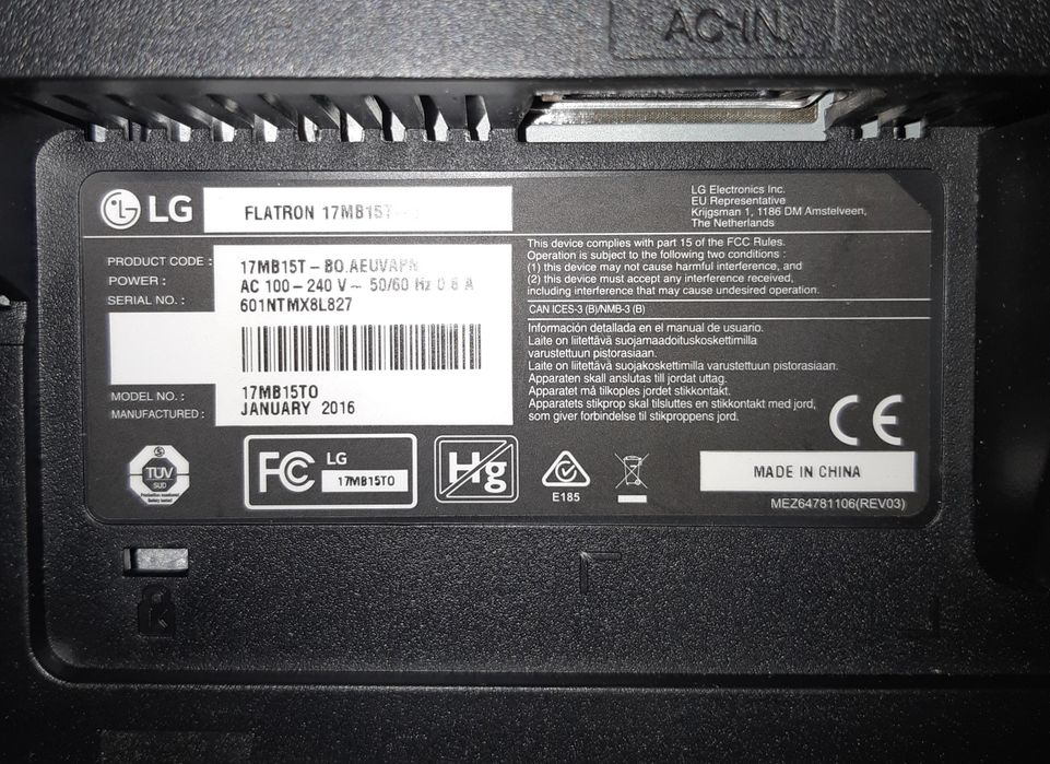 Monitor Touch LG 17"64586163592706122