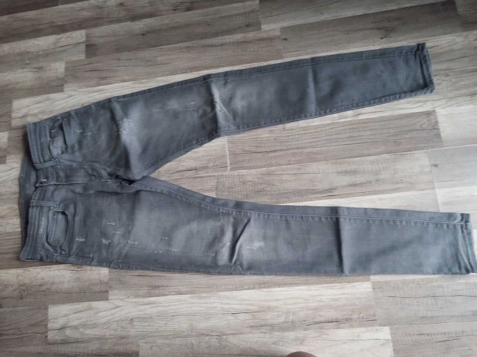 Męskie spodnie dżinsowe szare skinny 30/34