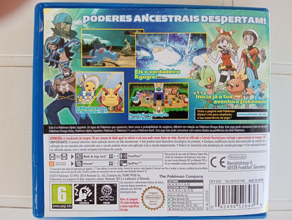 Pokémon Alpha Sapphire jogo para Nintendo 3DS