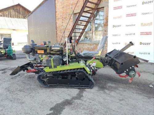Гусеничний мінітрактор DOZER-35 35 к.с., комплект фреза/плуг/відвал