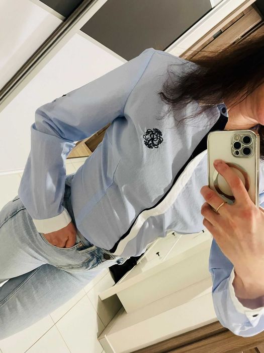 Koszula niebieska z białym kołnierzykiem i mankietami rozm. 38/M