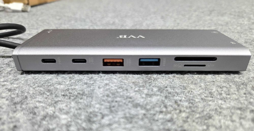 Hub USB-C VVB VB038 com HDMI, DisplayPort, Ethernet e leitor de cartões