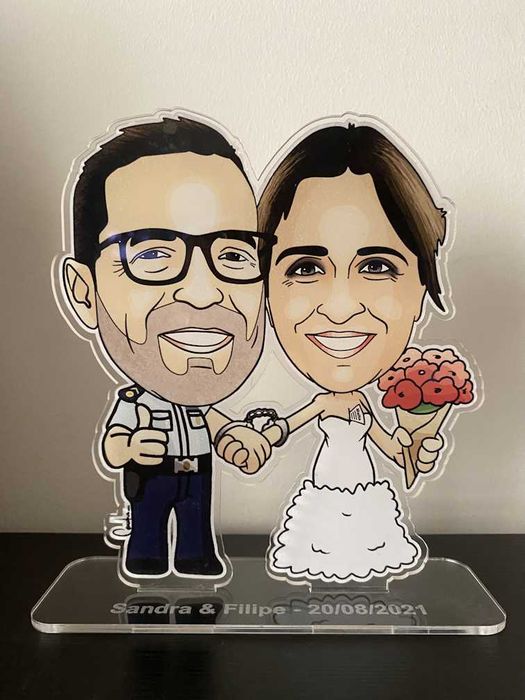 Caricaturas em troféu