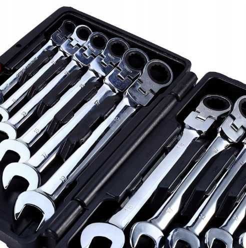 Набір ключів 12 шт. в КЕЙСІ набор ключей с трещеткой на кардане