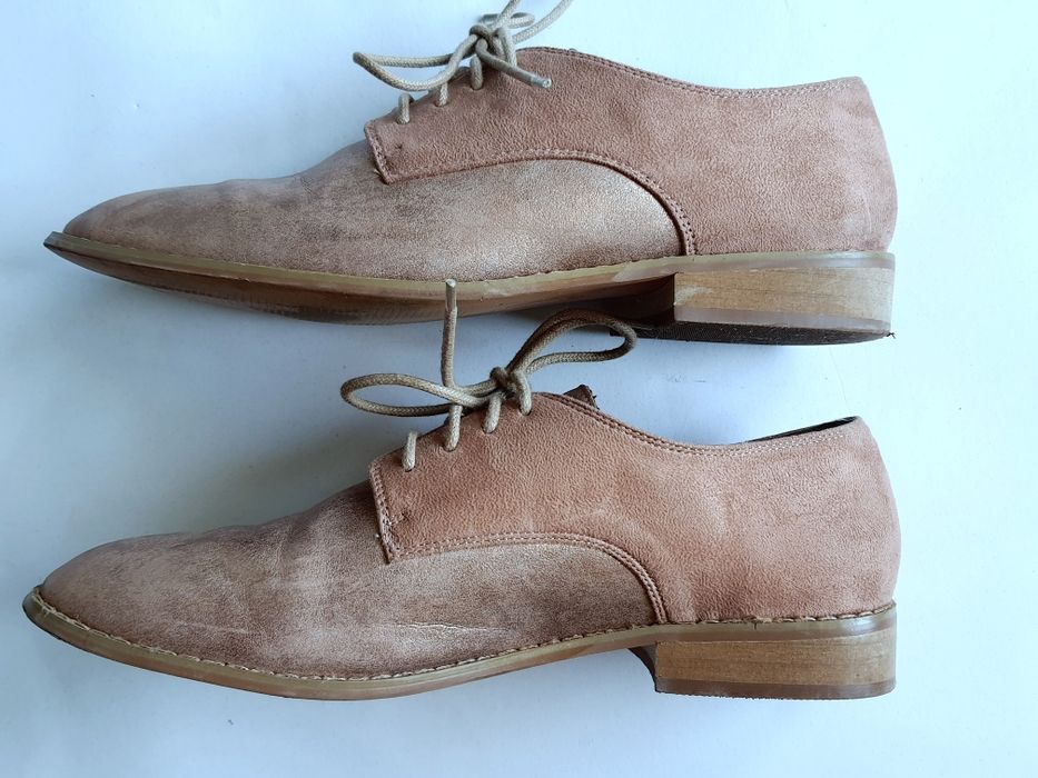 półbuty Oksfordki sznurowane - SKÓRA naturalna