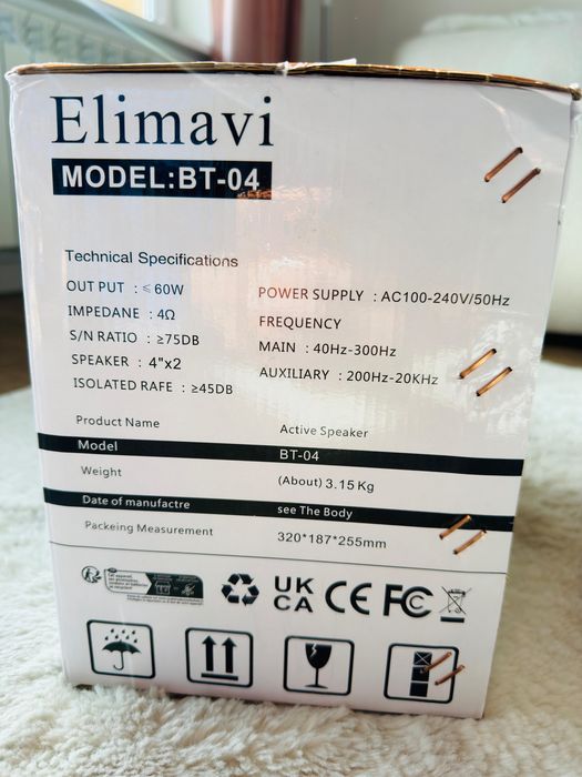 ELIMAVI głośniki aktywne komputerowe 4" drewniane