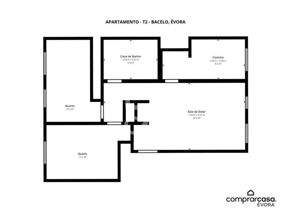 Apartamento T2 de Rés do Chão | Bairro das Corunheiras, Évora