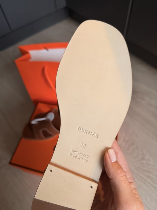 Тапки капці Hermes Oran коричневі ерме
