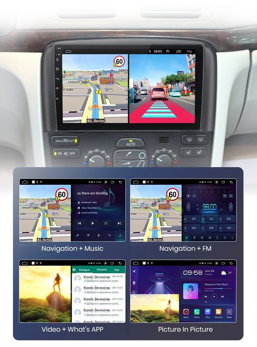 Rádio 9" android Volvo S80 de 1998 a 2006 CARPLAY WIFI GPS Novo