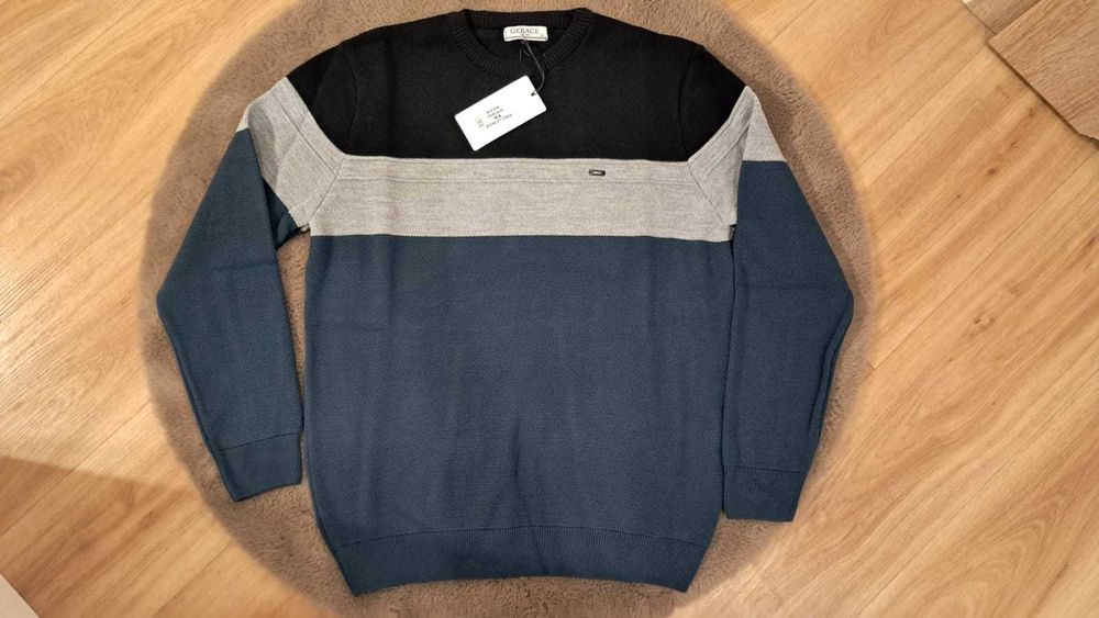 Sweter męski rozmiar XL, wełna i akryl