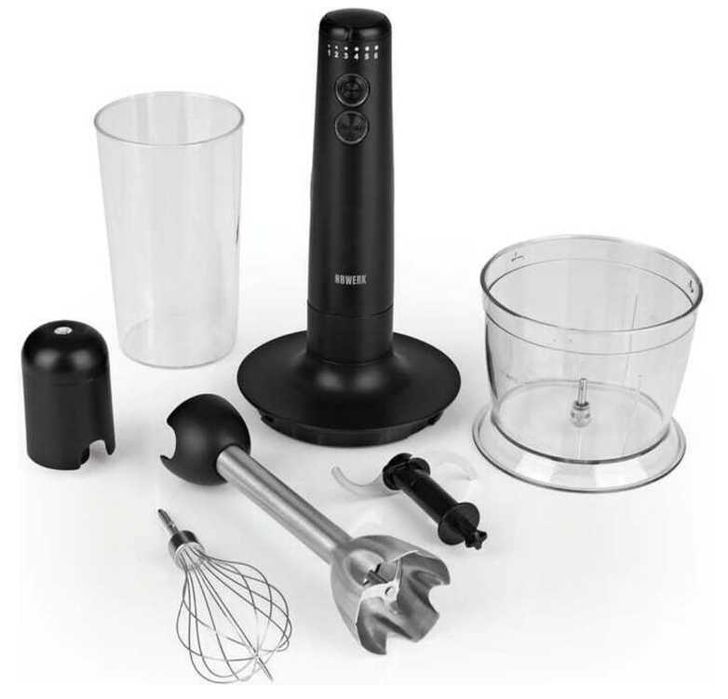 Blender Ręczny N8WERK Midnight Edition 1200W z trybem Turbo +Akcesoria