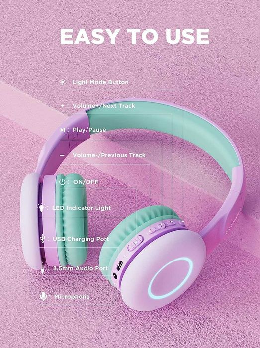 Bezprzewodowe słuchawki dla dzieci Biggerfive