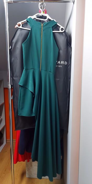 Asymetryczna sukienka - butelkowa zieleń