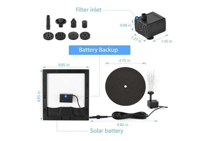 Садовый фонтан на солнечной батарее