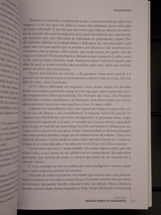 L " Pensamentos " Pascal  ( Opt. Estado)