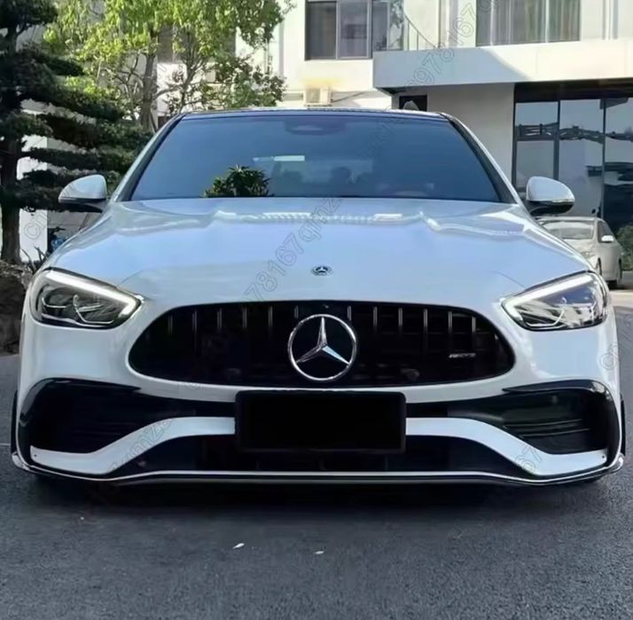 Губа на передний бампер Mercedes w206 накладка на бампер сплитер юбка