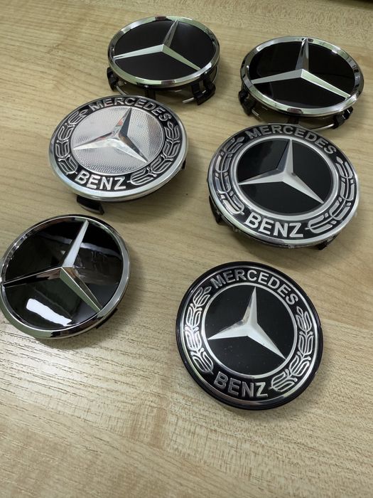 Колпачки на диски Mercedes-Benz черные A2204000125 75мм./60мм.