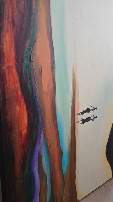 Quadro - Pintura à mão em acrílico sobre tela - Africano