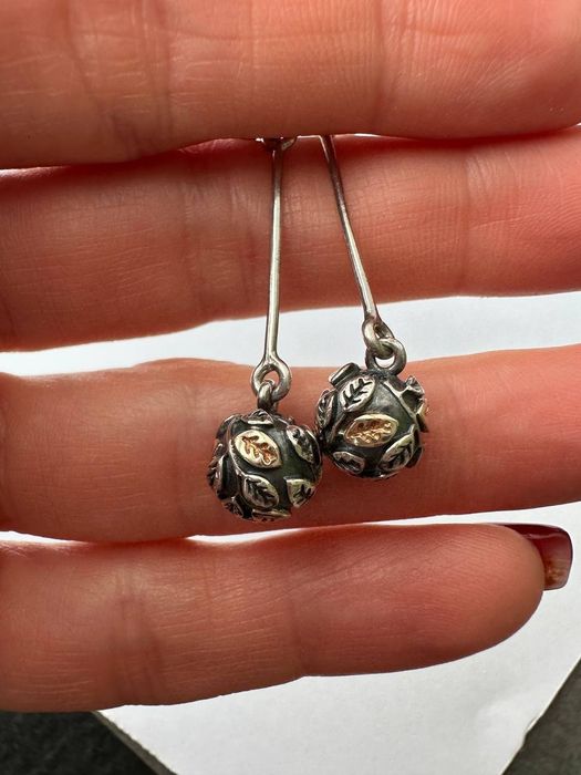 Серьги Pandora оригинал УПП, пандора,  сережки,  серебро, золото