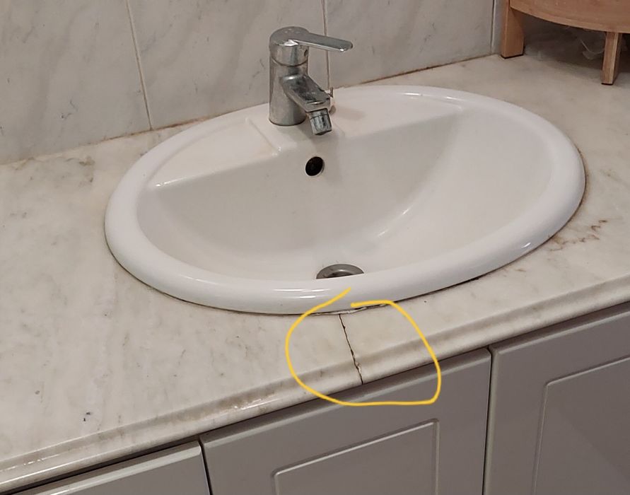 Móvel wc com lavatório, mármore