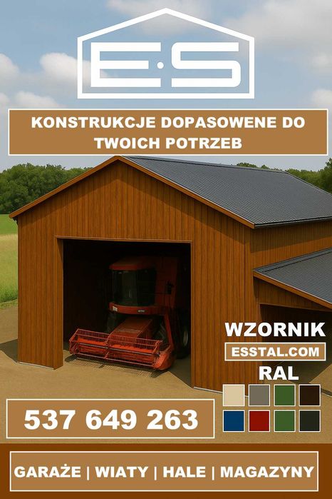 Garaż Blaszany | HALA MAGAZYNOWA | Wiata + Wysoki Wjazd  – ESSTAL*