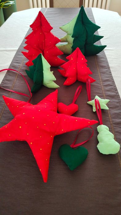 Choinka z materiału szyta ręcznie ozdoba świąteczna handmade