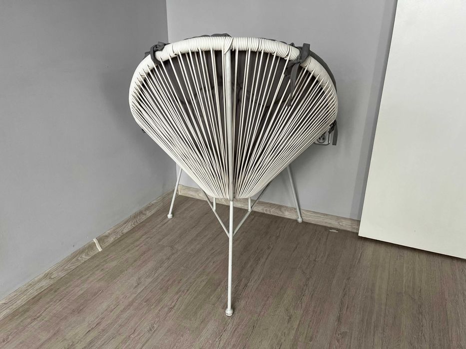 Fotel biały żyłkowy do domu i ogrodu ACAPULCO loft