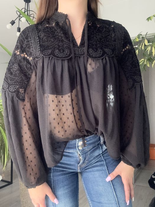 Bluzka 34 XS bufiaste rękawy H&M