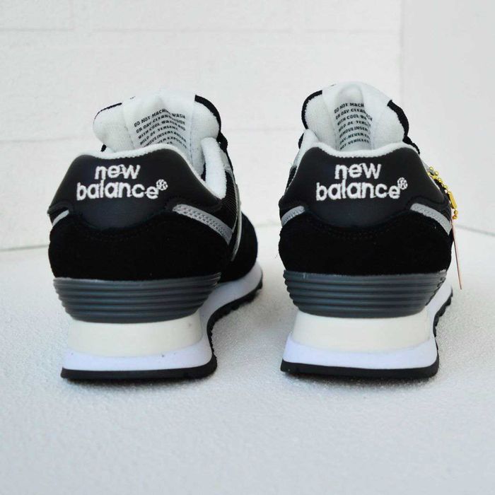 New Balance 574 Black White чорні з білим кросівки жіночі нью беленс баланс кроссовки кросовки