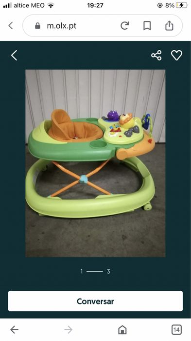 Andarilho da chicco para bebé como novo