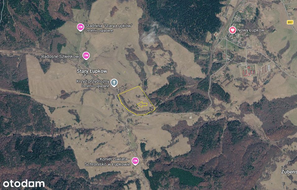 Działka rolna 10 972 m², Bieszczady, gm. Komańcza, Stary Łupków