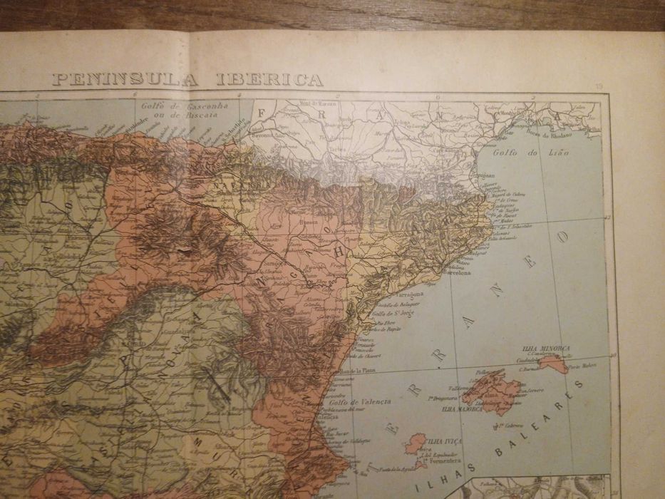 Mapa Peninsula Ibérica (Final do Séc XIX, Início Séc XX)