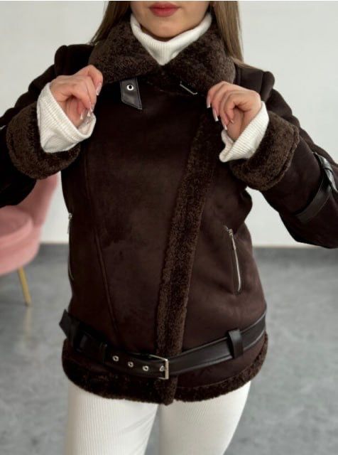 Дублянка d-victory, натуральна замша, 48/50, шоколад