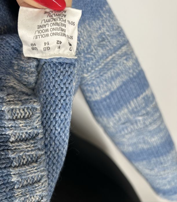 Sweter damski niebueski Olsen welna merino