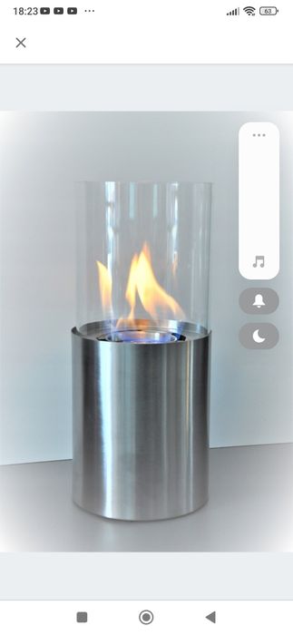 Biokominek Wolnostojący Stal Nierdzewna Róża Wysoka Srebrna 16x32x16 c