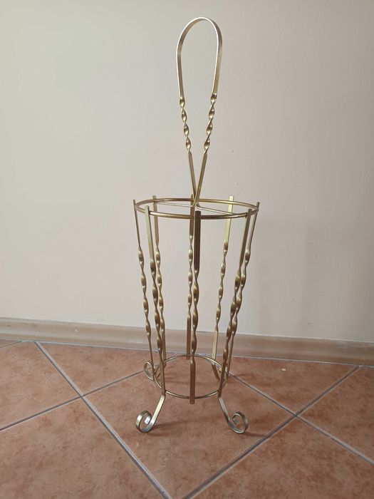 Stojak na parasole laski parasolnik metalowy złoty