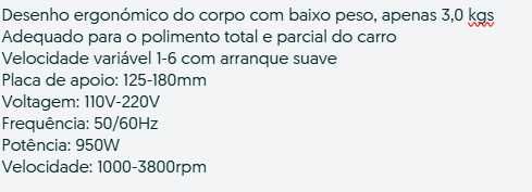 POLIDORA ELÉCTRICA REF: 2100.0010