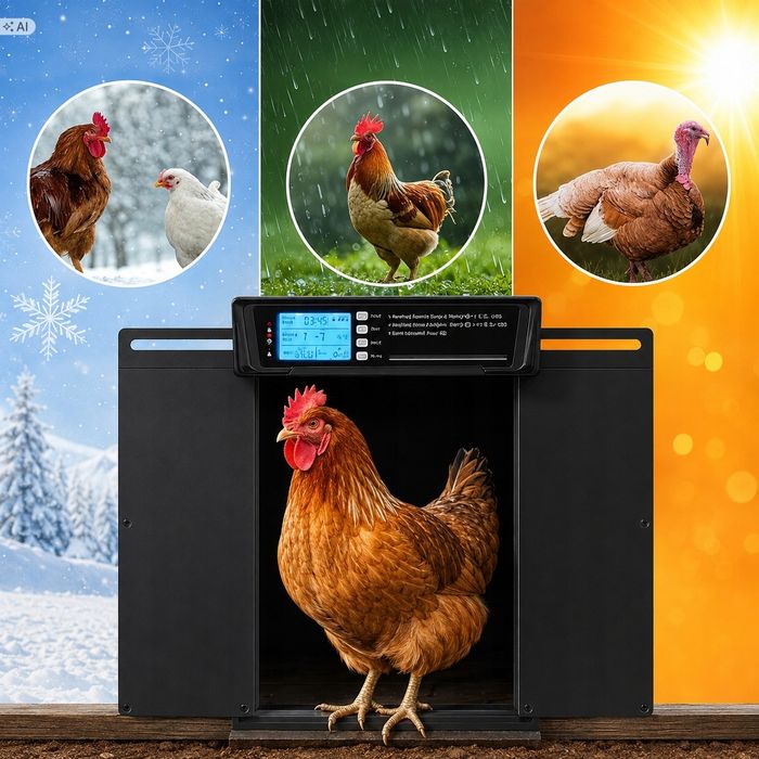 Drzwi Do Kurnika Automatyczne Solarne Xl Z Timerem Blokada Przytrzaśnięcia