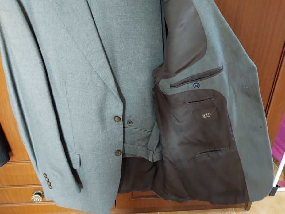 Fato Homem Cinza L Alto Collection Calça Casaco