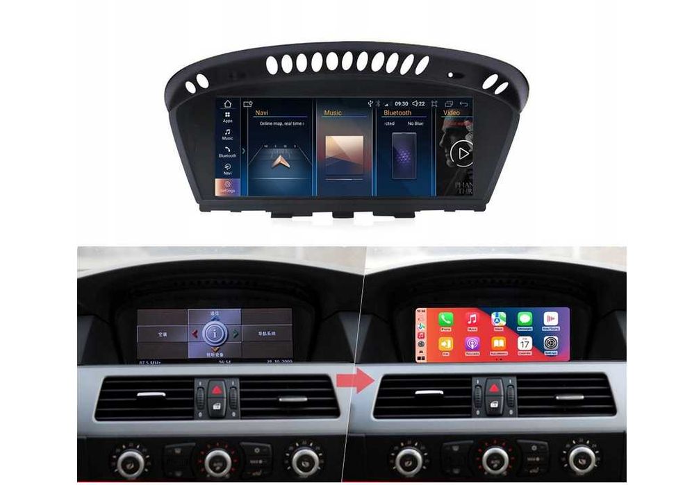 CarPlay Android Auto Radio GPS Nawigacja WiFi 4G MP3 MP4 Bluetooth Android BMW 3 Series E90 E91 E92 E93