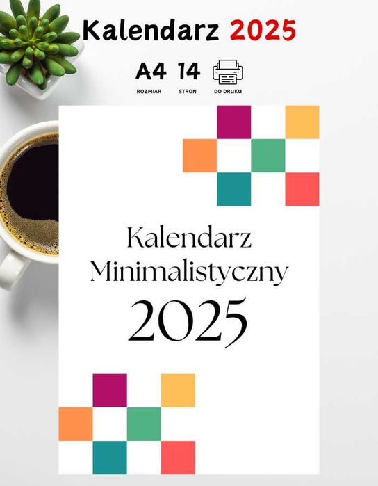 Kalendarz 2025 z fazami księżyca do druku