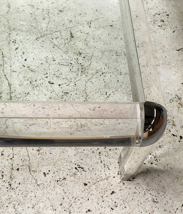 Duży stolik akrylowy lucite Karl Springer lata 70 80 vintage design