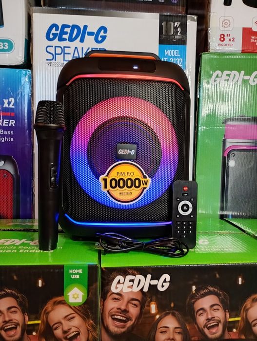 Блютуз караоке акустика Gedi-95(SD,USB,FM) пультДУ,микрофон
